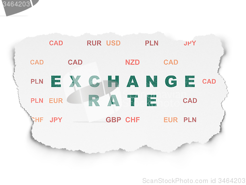 Image of Banking concept: Exchange Rate on Torn Paper background