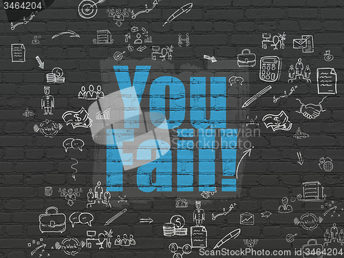 Image of Finance concept: You Fail! on wall background