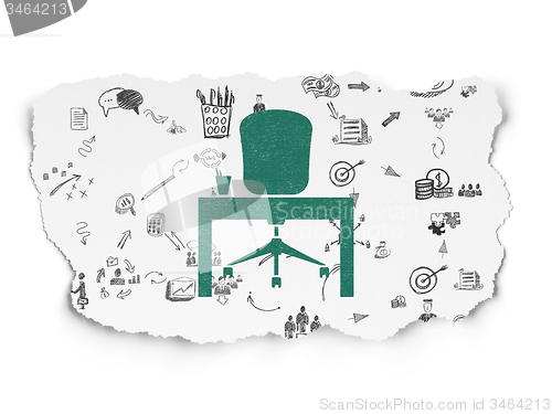 Image of Business concept: Office on Torn Paper background