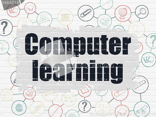 Image of Studying concept: Computer Learning on wall background