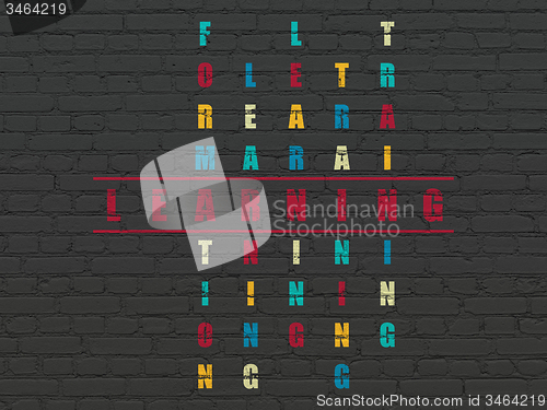 Image of Education concept: word Learning in solving Crossword Puzzle