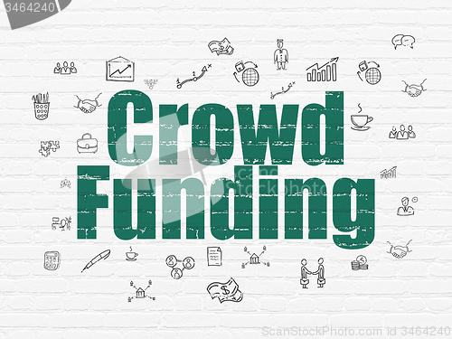 Image of Finance concept: Crowd Funding on wall background