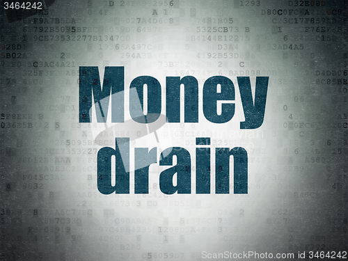 Image of Currency concept: Money Drain on Digital Paper background
