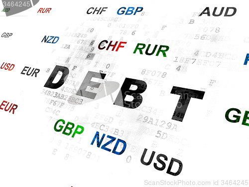 Image of Money concept: Debt on Digital background