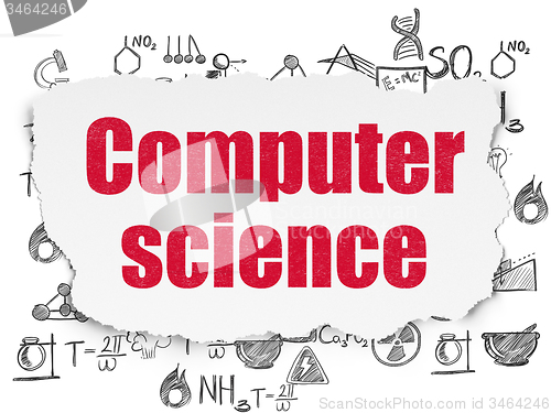 Image of Science concept: Computer Science on Torn Paper background