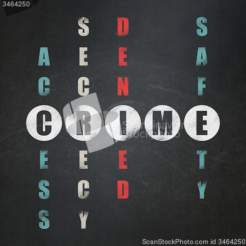 Image of Safety concept: word Crime in solving Crossword Puzzle