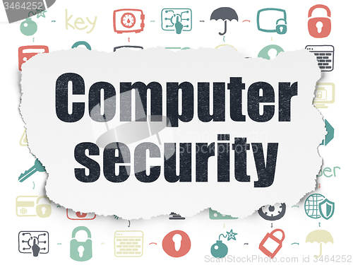 Image of Safety concept: Computer Security on Torn Paper background