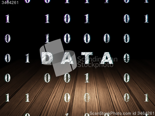 Image of Information concept: Data in grunge dark room
