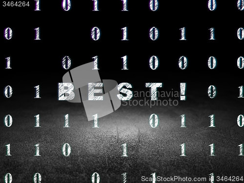 Image of Finance concept: Best! in grunge dark room