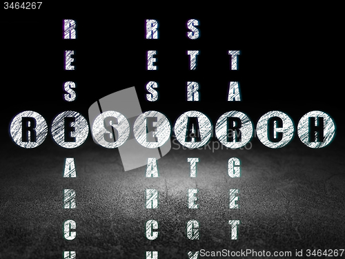 Image of Advertising concept: word Research in solving Crossword Puzzle