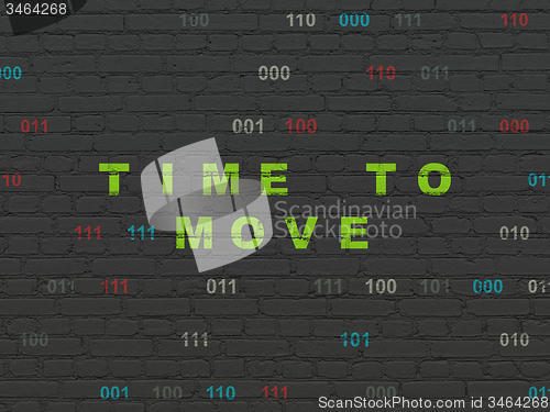 Image of Timeline concept: Time to Move on wall background
