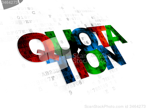 Image of Currency concept: Quotation on Digital background