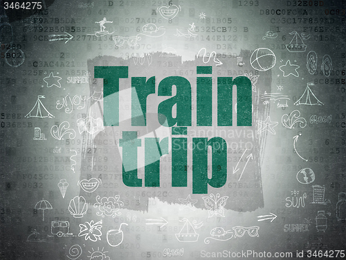 Image of Tourism concept: Train Trip on Digital Paper background