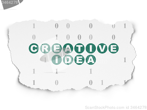 Image of Business concept: Creative Idea on Torn Paper background