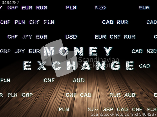 Image of Banking concept: Money Exchange in grunge dark room