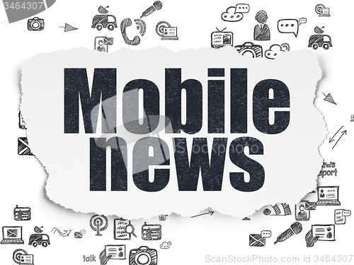 Image of News concept: Mobile News on Torn Paper background