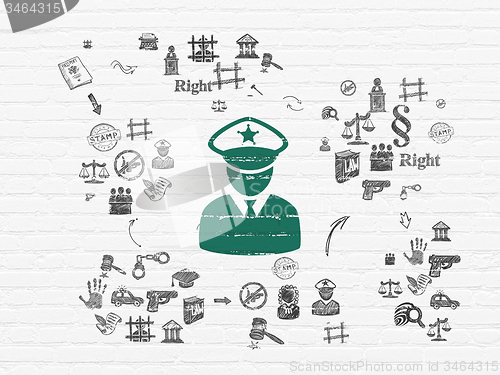 Image of Law concept: Police on wall background