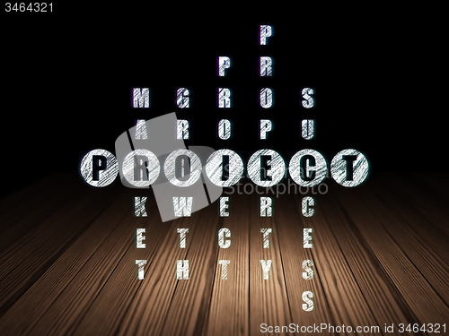 Image of Finance concept: word Project in solving Crossword Puzzle