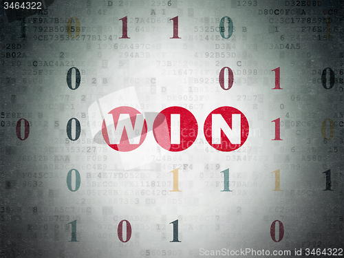 Image of Finance concept: Win on Digital Paper background