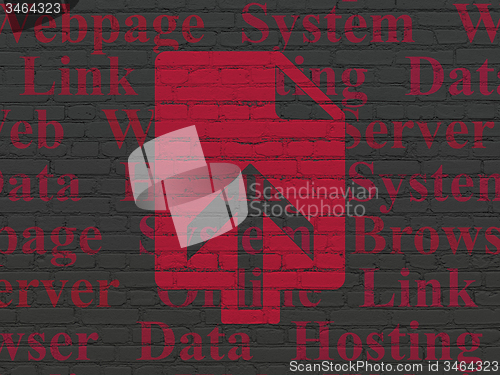 Image of Web development concept: Upload on wall background