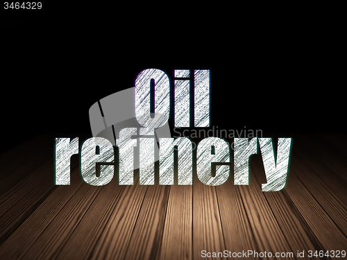 Image of Manufacuring concept: Oil Refinery in grunge dark room