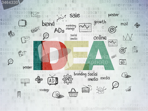 Image of Advertising concept: Idea on Digital Paper background