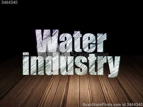 Image of Industry concept: Water Industry in grunge dark room