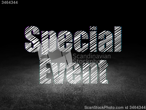 Image of Business concept: Special Event in grunge dark room