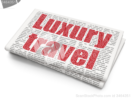 Image of Travel concept: Luxury Travel on Newspaper background