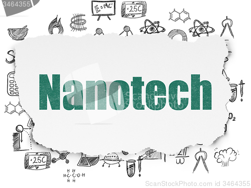 Image of Science concept: Nanotech on Torn Paper background
