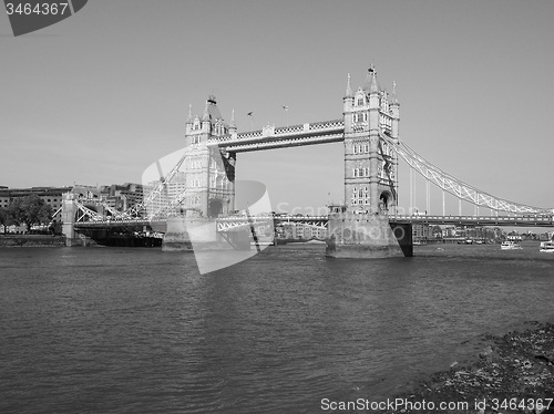 Image of Black and white Tower Bridge in London