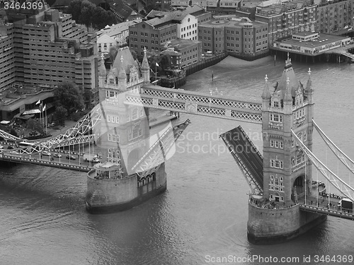 Image of Black and white Aerial view of London