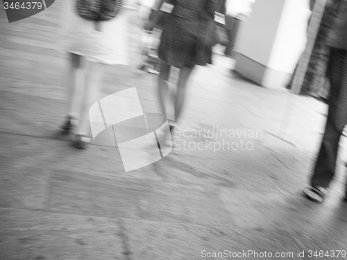 Image of Black and white Blurred people
