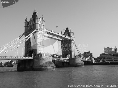 Image of Black and white Tower Bridge in London