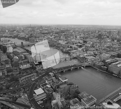 Image of Black and white Aerial view of London