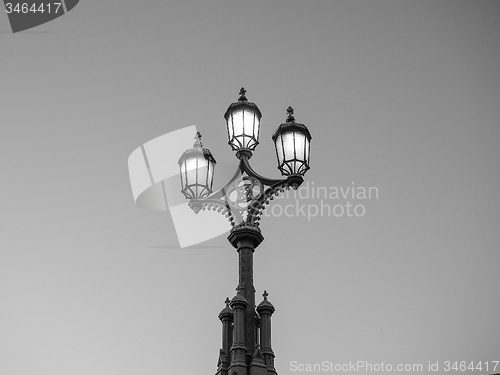Image of Black and white Street lamp