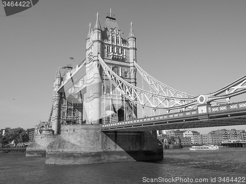 Image of Black and white Tower Bridge in London