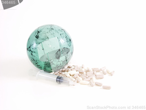 Image of Green Sphere with Pills