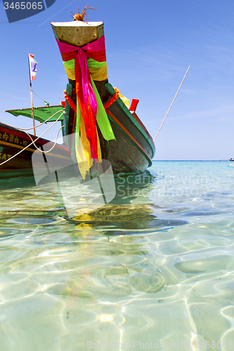 Image of prow thailand   asia isle blue    pirogue    a sea 