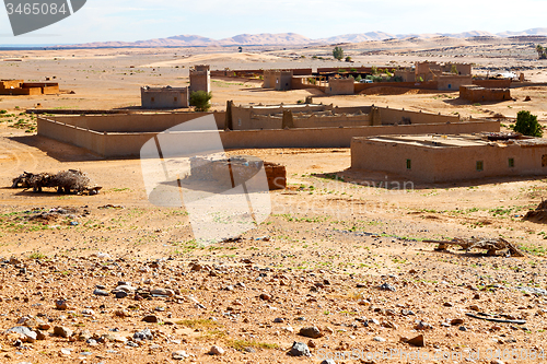 Image of sahara      africa in morocco   contruction and  historical vill