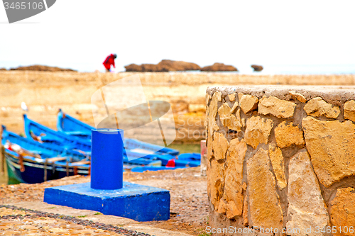 Image of boat   in africa morocco  old harbor wood    