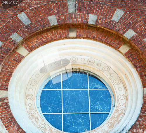 Image of antique contruction in italy europe marble and rose window the w