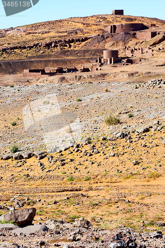 Image of sahara      africa in morocco  old contruction and  historical v