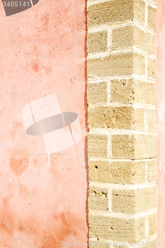 Image of pink  the old brick construction concrete