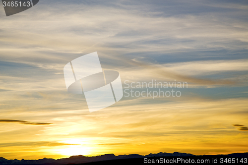 Image of   in the colored  soft clouds and abstract  