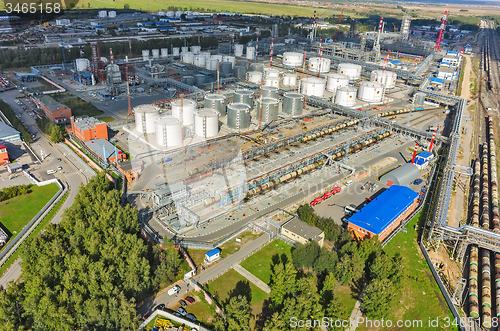 Image of Aerial view on oil refinery plant. Tyumen. Russia