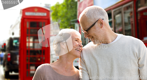 Image of happy senior couple on london street in england
