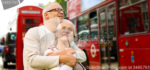 Image of happy senior couple on london street in england