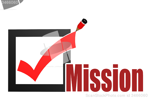 Image of Check mark with mission word