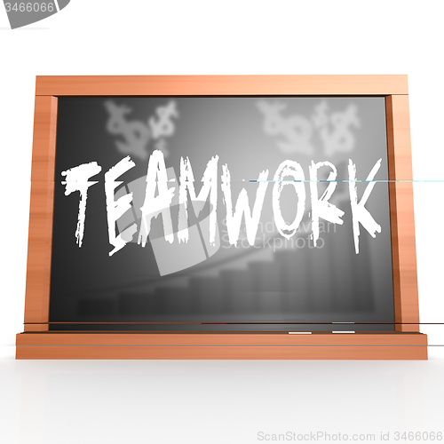 Image of Black board with teamwork word